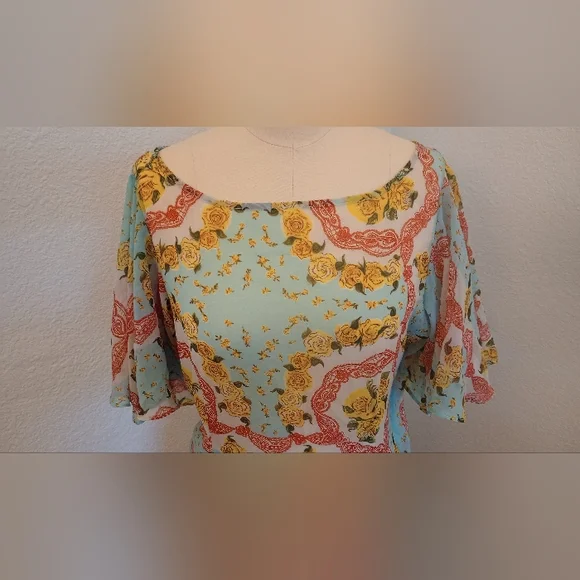 SALE NWT De La Vali Sheer Dress - Picture 4 of 13